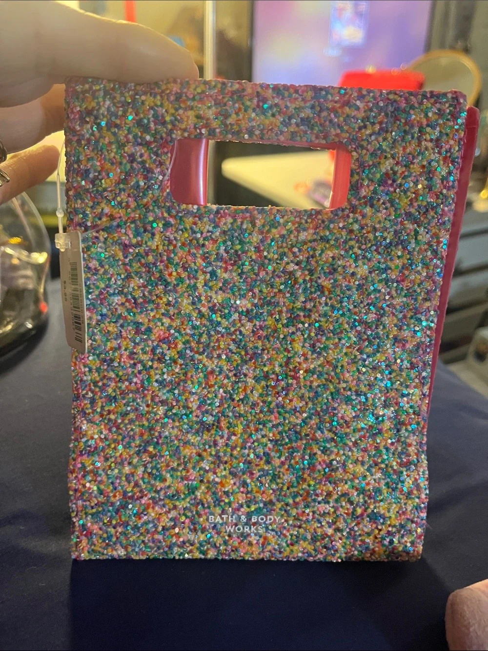BBW Multicolor plastic Handle gift bag Hot Pink Clinique Pouch Lavender Coin 55